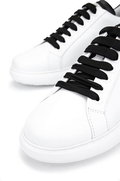 Mario Valentino Unisex Hakiki Deri Beyaz/Siyah Sneakers & Spor Ayakkabı