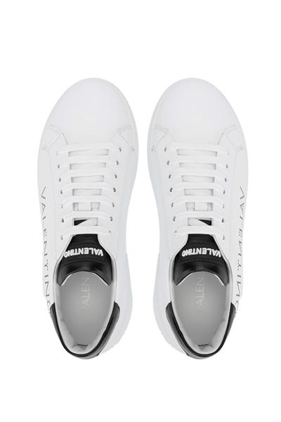 Mario Valentino Unisex Hakiki Deri Beyaz/Siyah Sneakers & Spor Ayakkabı