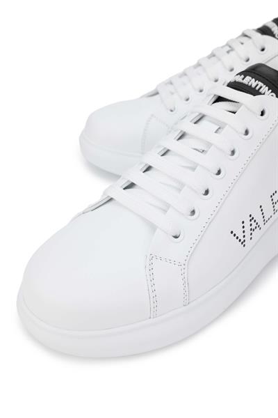 Mario Valentino Unisex Hakiki Deri Beyaz/Siyah Sneakers & Spor Ayakkabı