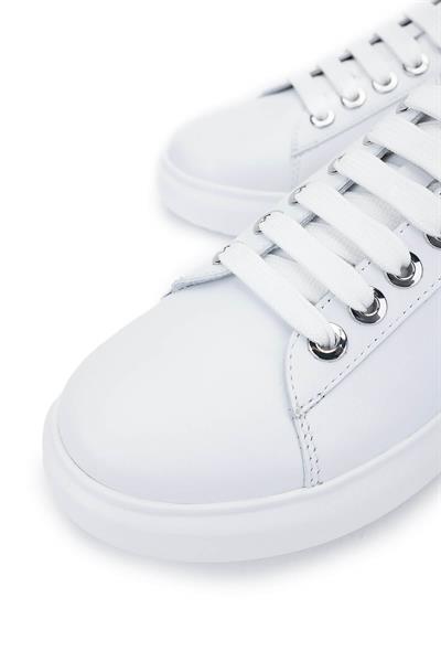 Mario Valentino Unisex Hakiki Deri Beyaz/Siyah Sneakers & Spor Ayakkabı