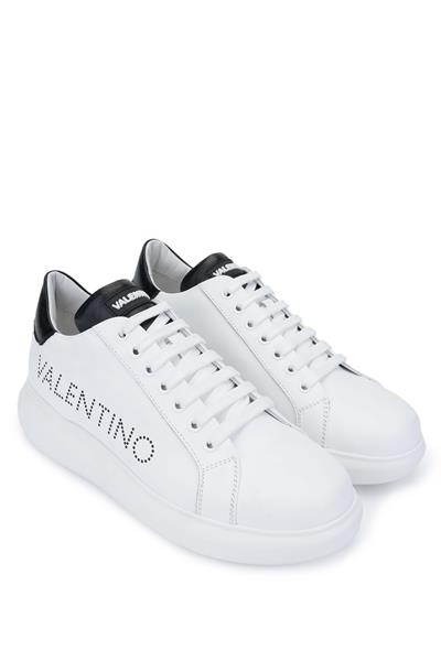 Mario Valentino Unisex Hakiki Deri Beyaz/Siyah Sneakers & Spor Ayakkabı