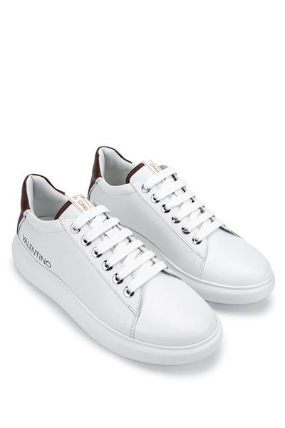 Mario Valentino Unisex Hakiki Deri Beyaz/Kahverengi Sneakers & Spor Ayakkabı