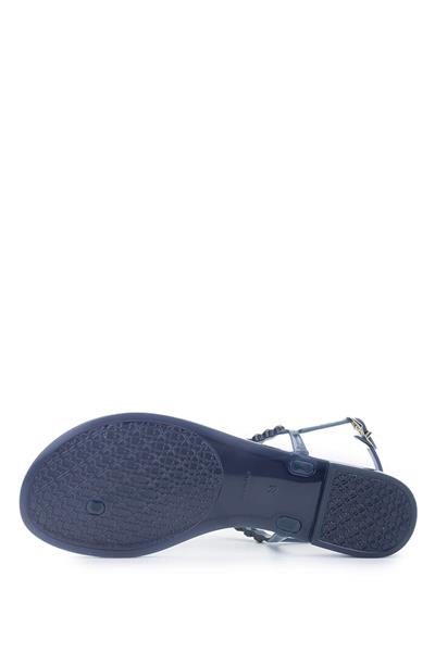 Menghi Kadın Pvc Lacivert Parmak Arası Sandalet