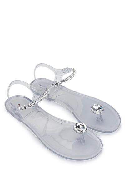 Menghi Kadın Pvc Şeffaf Parmak Arası Sandalet