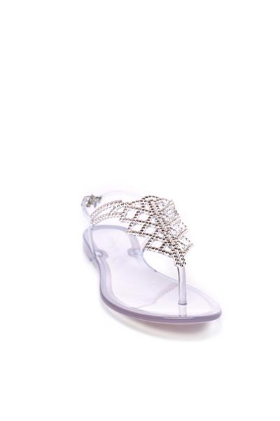 Menghi Kadın Swarovski Taş Pembe Sandalet