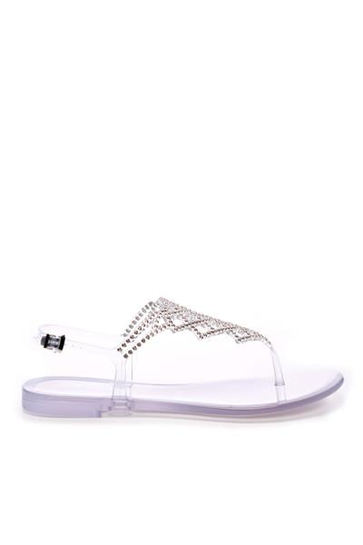 Menghi Kadın Swarovski Taş Pembe Sandalet