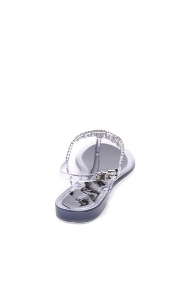 Menghi Kadın Swarovski Taş Siyah Sandalet