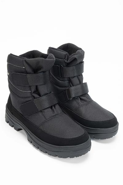 Othree Erkek Deri & Tekstil Siyah Kar Botu