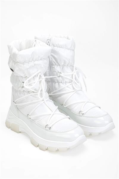 Othree Kadın Deri & Tekstil Beyaz Kar Botu