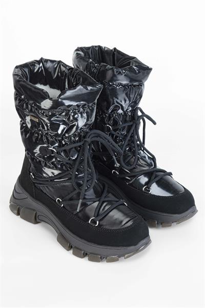 Othree Kadın Deri & Tekstil Siyah Kar Botu