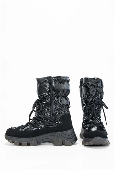 Othree Kadın Deri & Tekstil Siyah Kar Botu