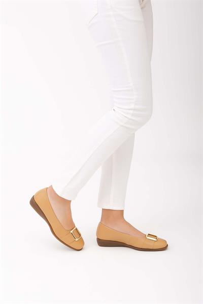 Relax Anatomic Kadın Hakiki Deri Bej Comfort Ayakkabı