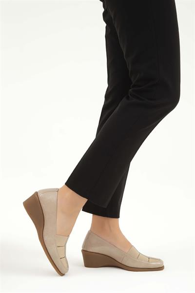 Relax Anatomic Kadın Hakiki Deri Bej Comfort Ayakkabı
