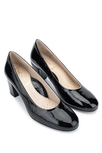 Relax Anatomic Kadın Hakiki Deri Siyah Rugan Comfort Ayakkabı