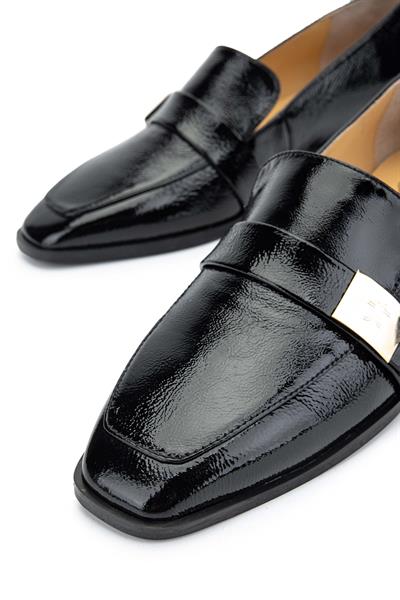 Relax Anatomic Kadın Hakiki Deri Siyah Rugan Comfort Ayakkabı