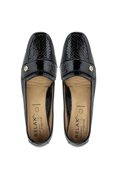 Relax Anatomic Kadın Hakiki Deri Siyah Mokasen & Loafer Ayakkabı