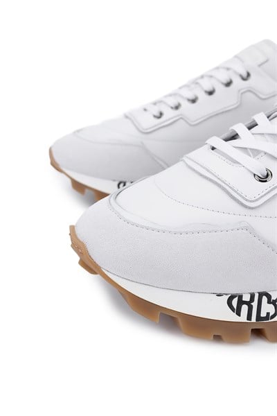 Roberto Cavalli Erkek Hakiki Deri Beyaz Sneakers & Spor Ayakkabı
