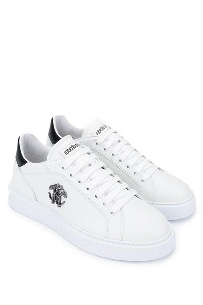 Roberto Cavalli Erkek Hakiki Deri Beyaz Sneakers & Spor Ayakkabı