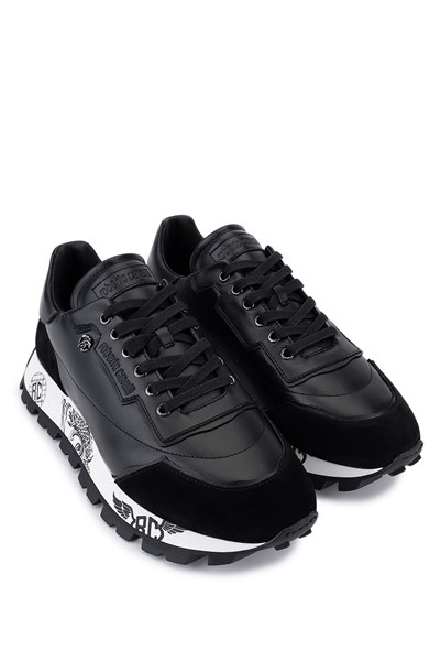 Roberto Cavalli Erkek Hakiki Deri Siyah Sneakers & Spor Ayakkabı