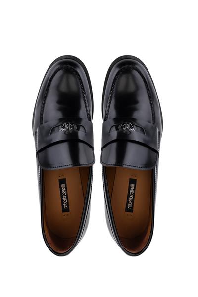 Roberto Cavalli Erkek Hakiki Deri Siyah Loafer Ayakkabı