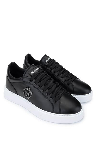 Roberto Cavalli Erkek Hakiki Deri Siyah Sneakers & Spor Ayakkabı