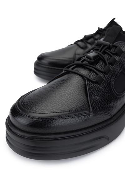 Rossi Erkek Deri & Tekstil Siyah Sneaker Ayakkabı