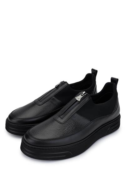 Rossi Erkek Deri & Tekstil Siyah Casual Ayakkabı
