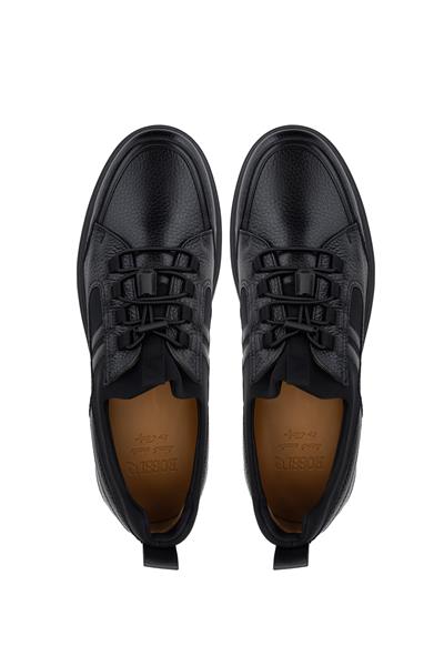 Rossi Erkek Deri & Tekstil Siyah Sneaker Ayakkabı