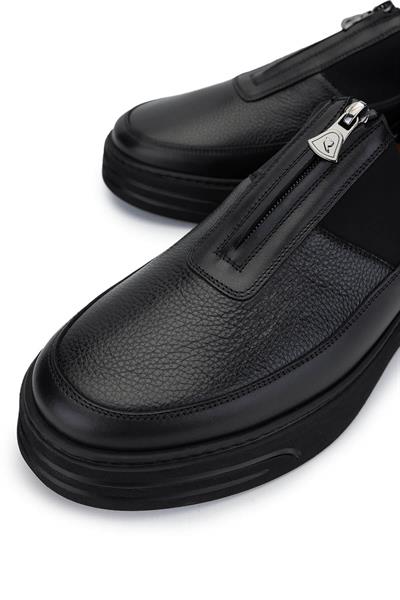 Rossi Erkek Deri & Tekstil Siyah Casual Ayakkabı