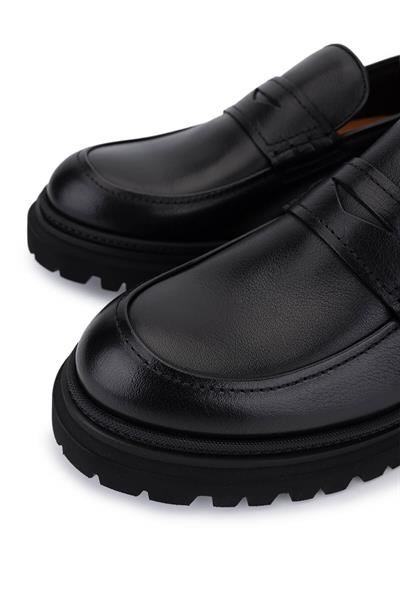 Rossi Erkek Hakiki Deri Siyah Loafer Ayakkabı