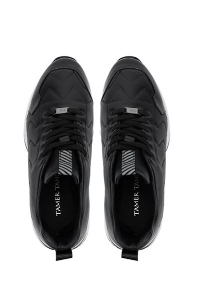 Tamer Tanca Erkek Hakiki Deri Siyah Deri Sneakers & Spor Ayakkabı