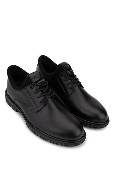 Tamer Tanca Erkek Hakiki Deri Siyah Casual Ayakkabı
