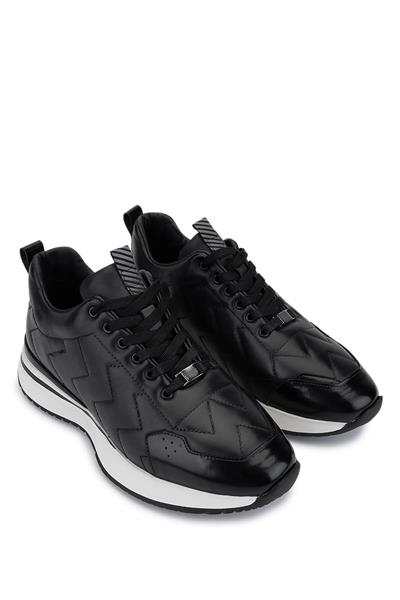 Tamer Tanca Erkek Hakiki Deri Siyah Deri Sneakers & Spor Ayakkabı