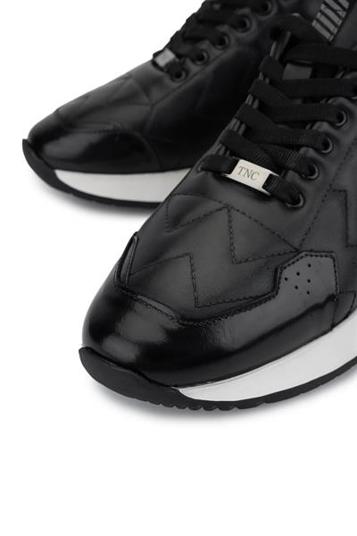 Tamer Tanca Erkek Hakiki Deri Siyah Deri Sneakers & Spor Ayakkabı