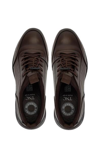Tamer Tanca Erkek Hakiki Deri Kahverengi Sneaker Ayakkabı