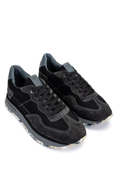 Tamer Tanca Erkek Deri & Tekstil Antrasit/Siyah Sneakers & Spor Ayakkabı