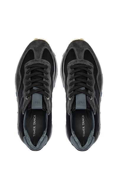 Tamer Tanca Erkek Deri & Tekstil Antrasit/Siyah Sneakers & Spor Ayakkabı