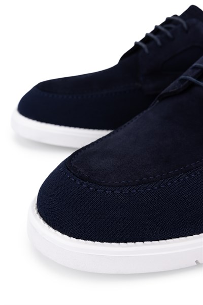 Tamer Tanca Erkek Deri & Tekstil Lacivert Süet Casual Ayakkabı