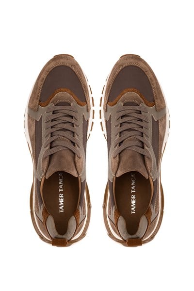 Tamer Tanca Erkek Deri & Tekstil Kahverengi Sneakers & Spor Ayakkabı