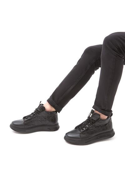 Tamer Tanca Erkek Deri & Tekstil Siyah Casual Bot