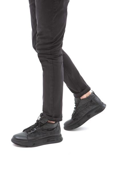 Tamer Tanca Erkek Deri & Tekstil Siyah Casual Bot