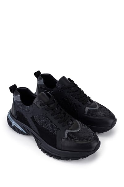 Tamer Tanca Erkek Deri & Tekstil Siyah Sneakers & Spor Ayakkabı