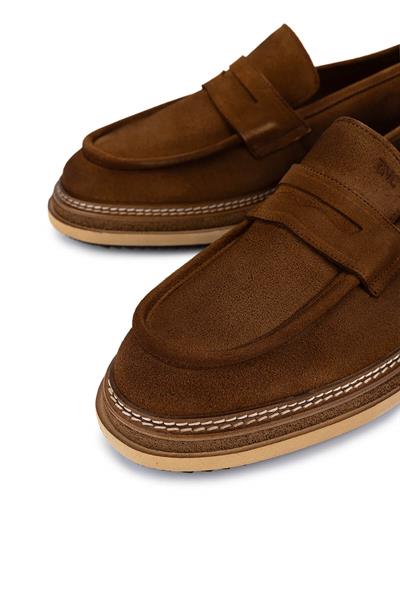 Tamer Tanca Erkek Hakiki Deri Bej Loafer Ayakkabı