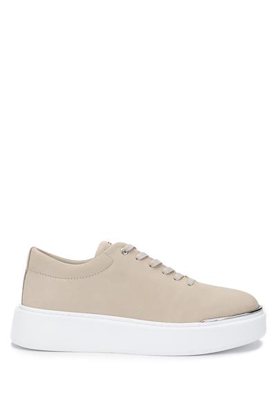 Tamer Tanca Erkek Hakiki Deri Bej Sneakers & Spor Ayakkabı