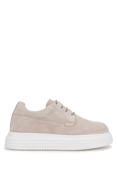 Tamer Tanca Erkek Hakiki Deri Bej Süet Sneaker Ayakkabı