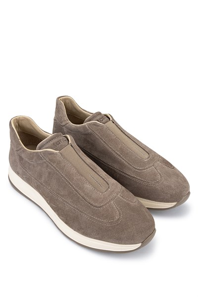 Tamer Tanca Erkek Hakiki Deri Bej Süet Sneakers & Spor Ayakkabı