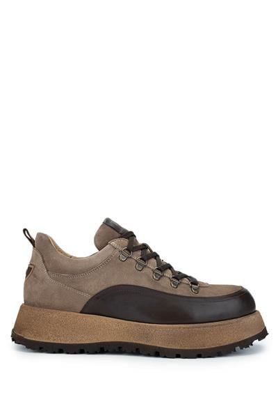 Tamer Tanca Erkek Hakiki Deri Bej Süet Sneakers & Spor Ayakkabı