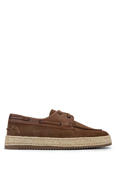 Tamer Tanca Erkek Hakiki Deri Bej Süet Casual Ayakkabı
