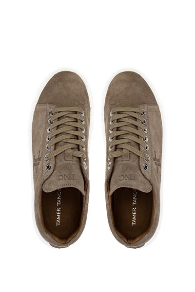 Tamer Tanca Erkek Hakiki Deri Bej Süet Sneakers & Spor Ayakkabı