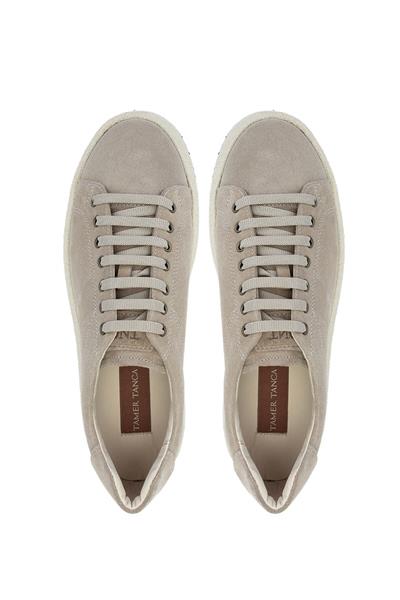 Tamer Tanca Erkek Hakiki Deri Bej Süet Sneakers & Spor Ayakkabı